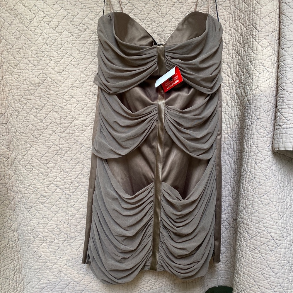 Pewter two tone sweetheart mini dress